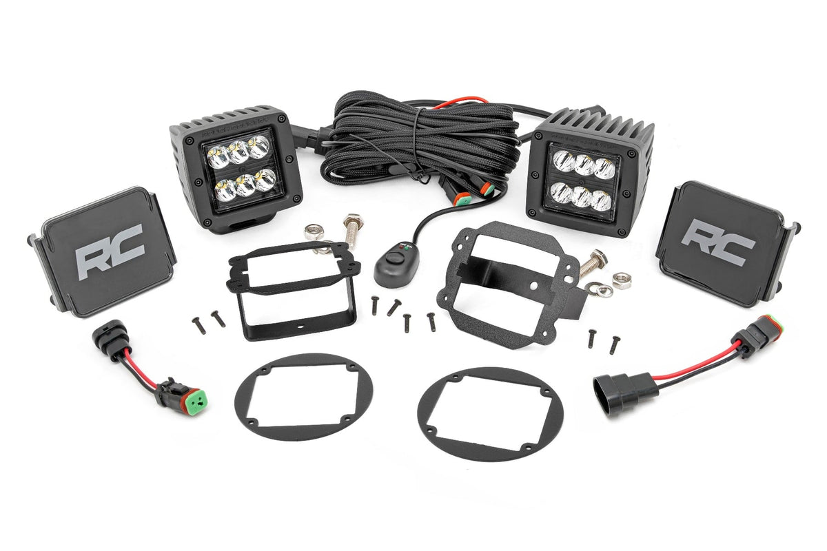LED Light Kit | Fog Mount | 2" Black Pair | Jeep Wrangler JK/Wrangler Unlimited (10-18) - Lighting & Acc (Image 1 of 2)