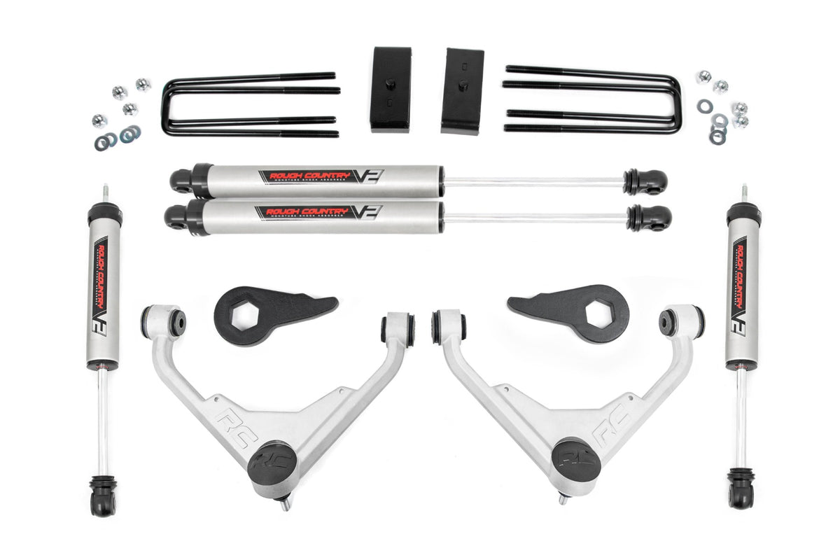 Rough Country 859870 3 Inch Lift Kit | V2 | FK/FF | Chevy/GMC 2500HD/3500HD/Suburban 2500/Yukon XL 2500 (01-10) - Image 2