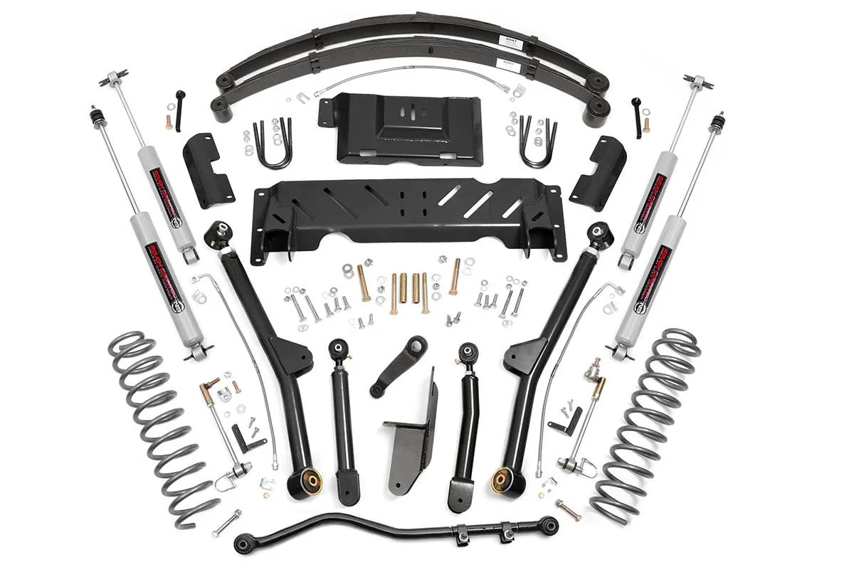 4.5 Inch Lift Kit | Long Arm | RR Leafs | NP242 | Jeep Cherokee XJ 4WD (84-01) - Susp Lift Kits 4wd (Image 1 of 2)