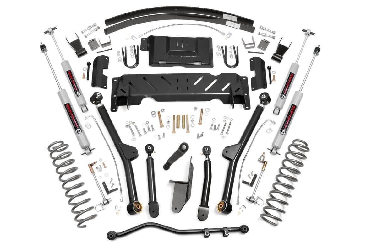 RC 4.5 Inch Lift Kit | Long Arm | RR Leafs | NP242 | V2 | Jeep Cherokee XJ (84-01) (manufacturer page)