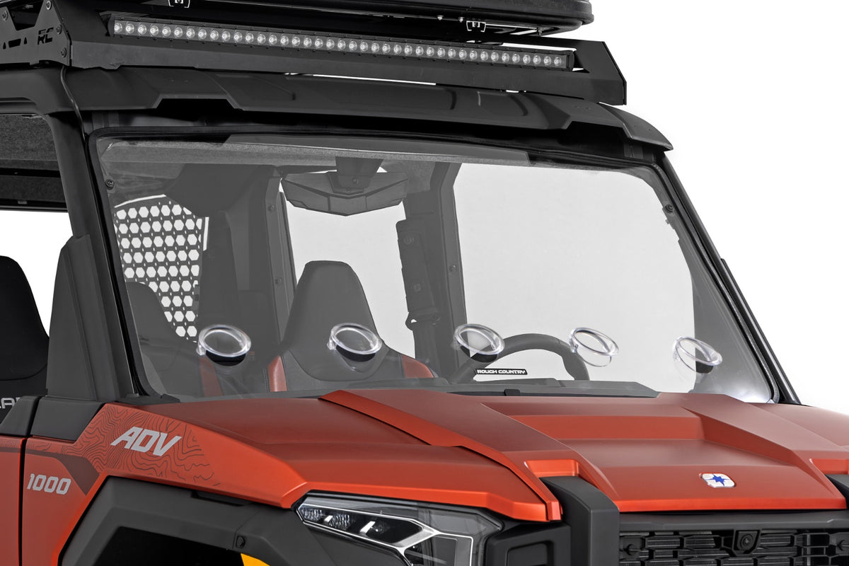 Rough Country 98202410 Vented Full Windshield | Scratch Resistant | Polaris XPEDITION XP/XPEDITION XP 5 - Image 1