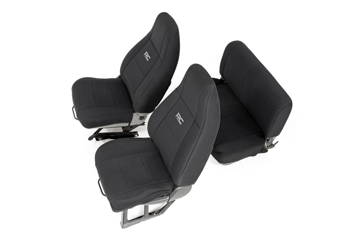 Rough Country 91008 Seat Covers | Front and Rear | Jeep Wrangler YJ 4WD (1987-1990) - Image 1